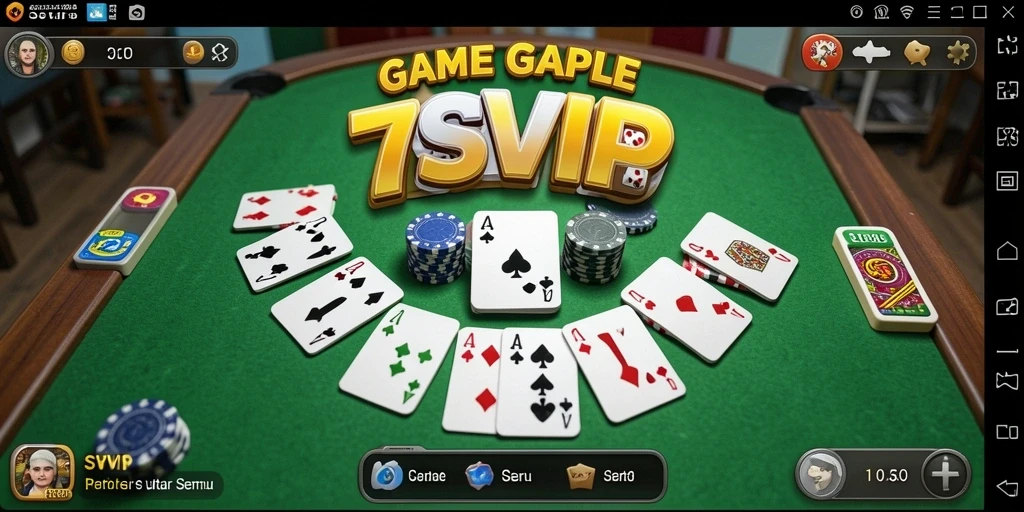 Screenshot gameplay Gaple 7SVIP yang menarik dan interaktif.