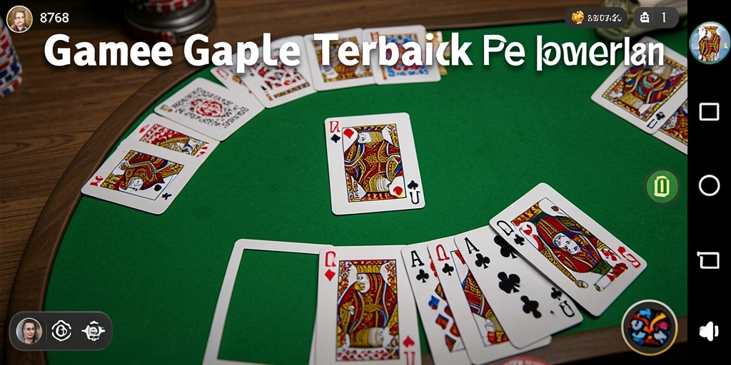Gameplay seru dari game Gaple 8768 di layar.