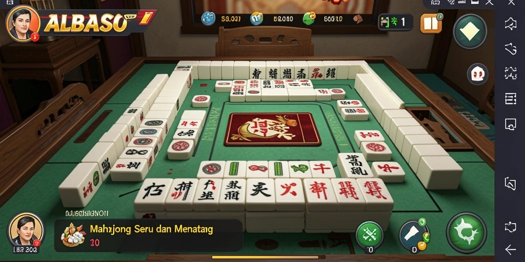 Screenshot gameplay ALBASLOT dengan tampilan Mahjong yang menarik.