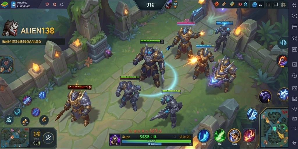 Screenshot gameplay menunjukkan aksi penuh strategi dalam ALIEN138.