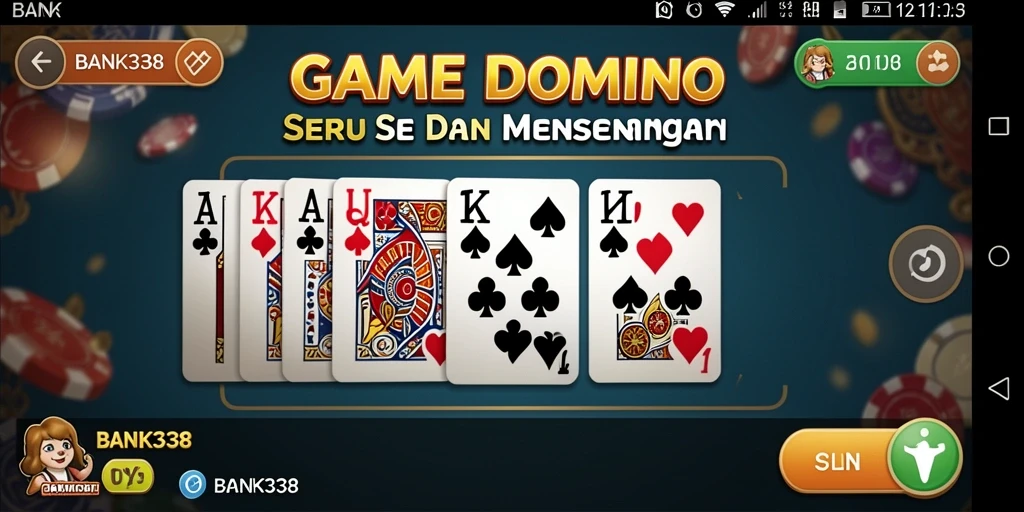 Screenshot gameplay BANK338 yang menampilkan suasana seru permainan Domino.