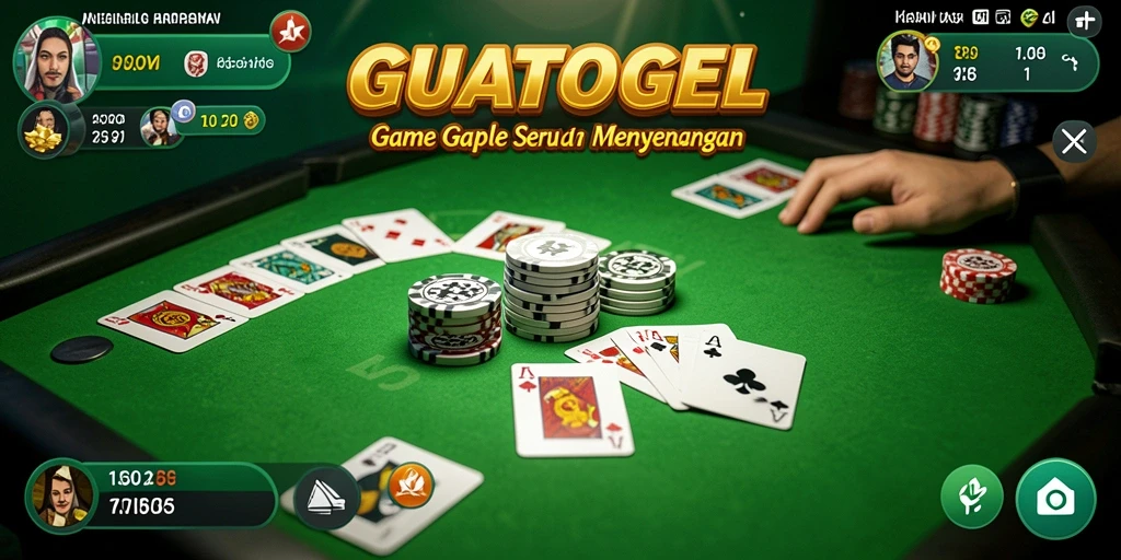 Screenshot gameplay GUATOGEL dengan tampilan seru saat bermain Gaple.