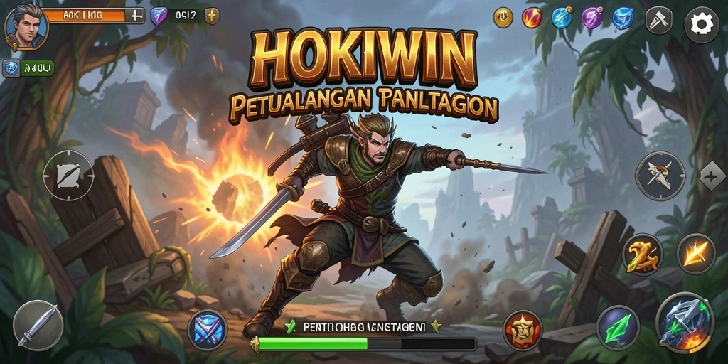 Tangkapan layar gameplay HOKIWIN dengan aksi yang mendebarkan.