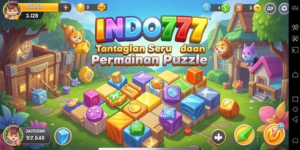 Screenshot gameplay INDO777 yang menunjukkan level puzzle yang menantang.