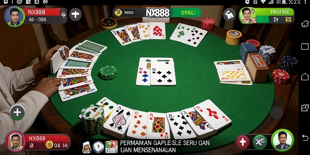 Tampilan menarik dari gameplay Gaple di NX888.