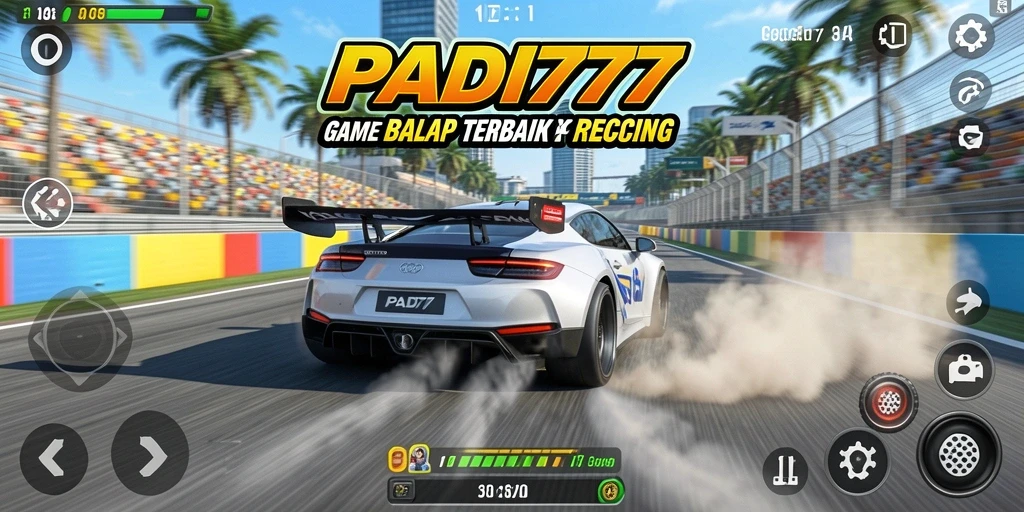 Tampilan gameplay PADI777 yang mendebarkan dan penuh aksi balap.