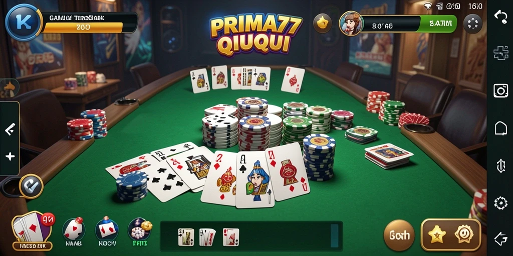 Screenshot gameplay PRIMA77 dengan aksi kartu QiuQiu yang seru.