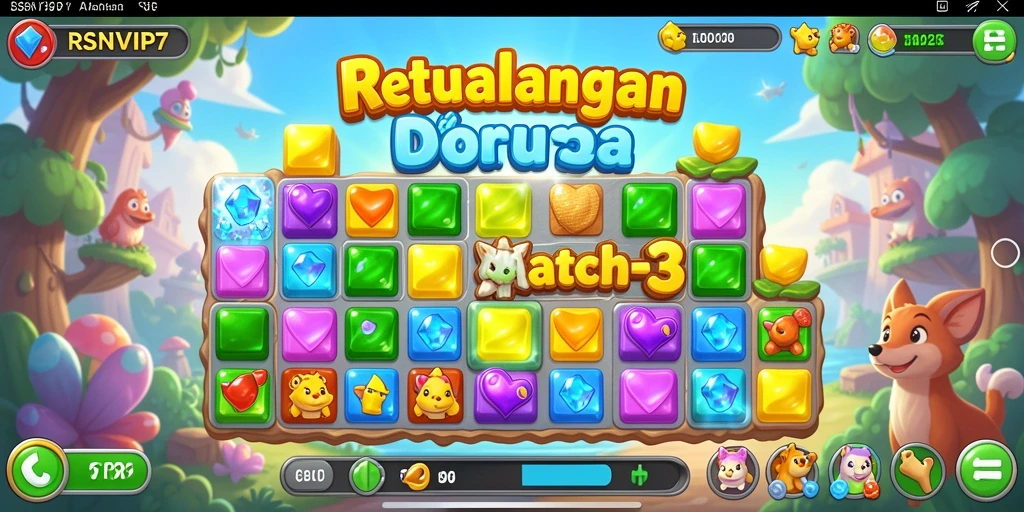 Screenshot RSNVIP7 menampilkan momen seru gameplay Match-3.