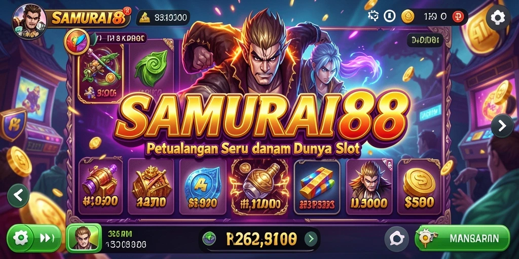 Screenshot gameplay SAMURAI88 menampilkan pengalaman slot yang mendebarkan.