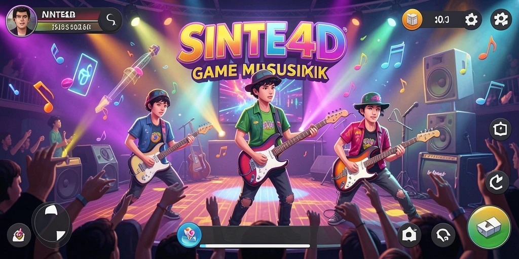 Gameplay menarik SINTE4D dengan ritme musik yang menggugah.