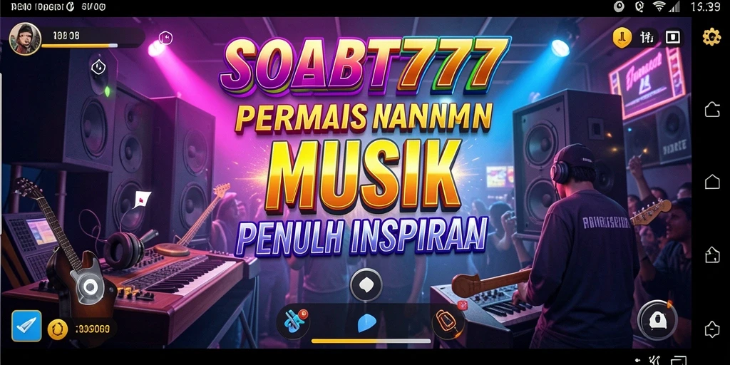 Tampilan gameplay menarik dalam SOBAT777 dengan berbagai alat musik.