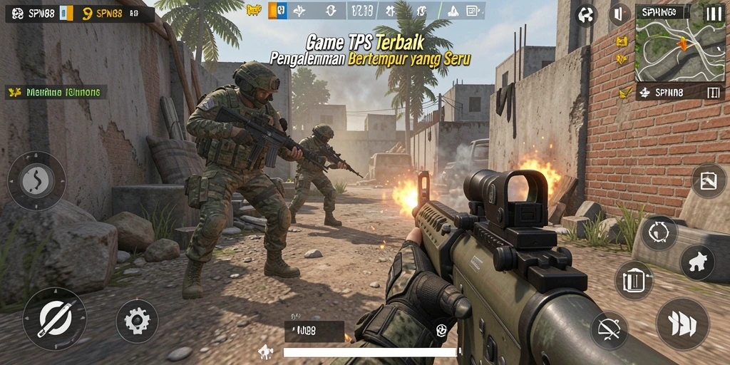 Tampilan menarik gameplay dalam SPN88 saat pertempuran TPS.