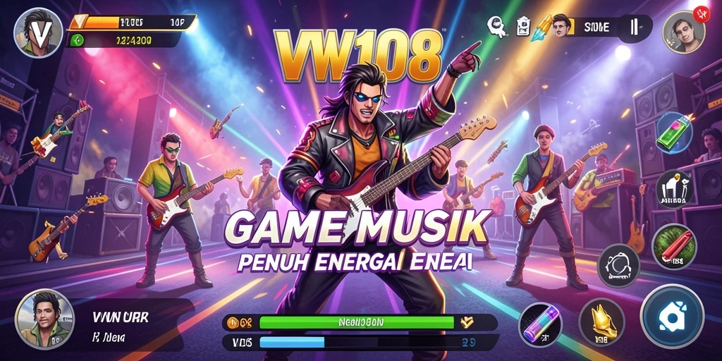 Screenshot gameplay VW108 menampilkan pengalaman bermain musik yang seru.